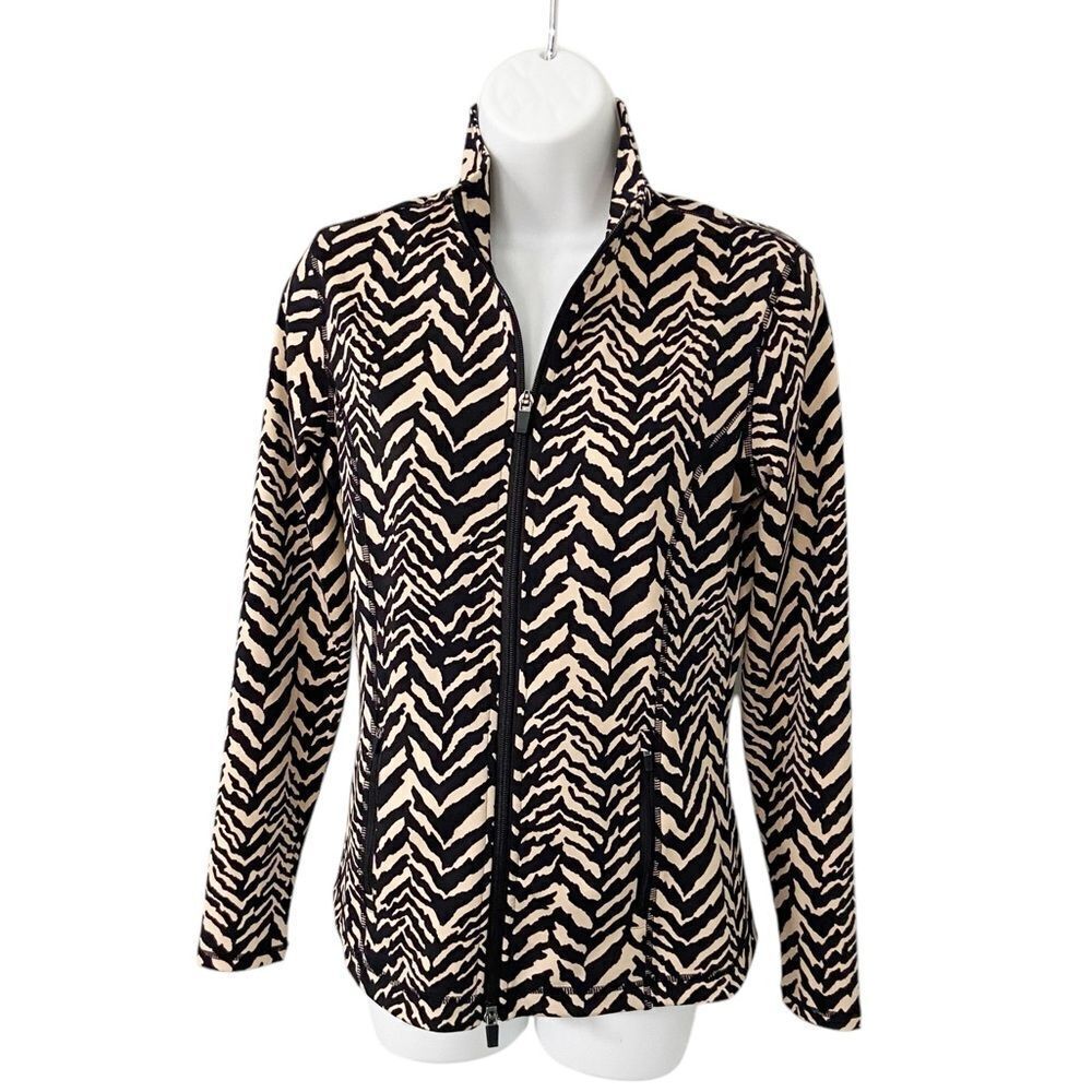 J.McLaughlin Billie Catalina Zebra Animal Print Zip Track Jacket size Small